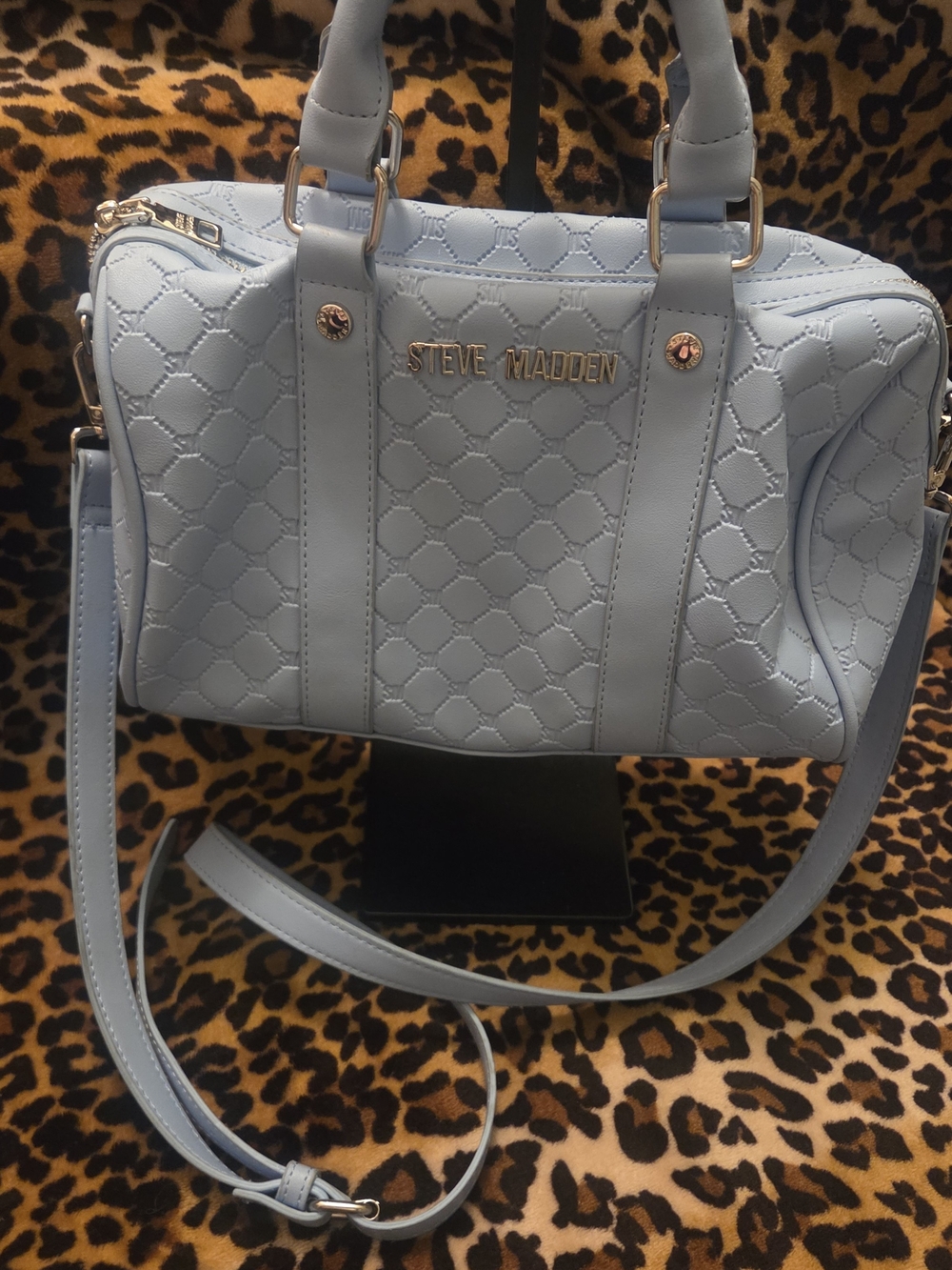 Steve Madden Light Blue Quilted Satchel